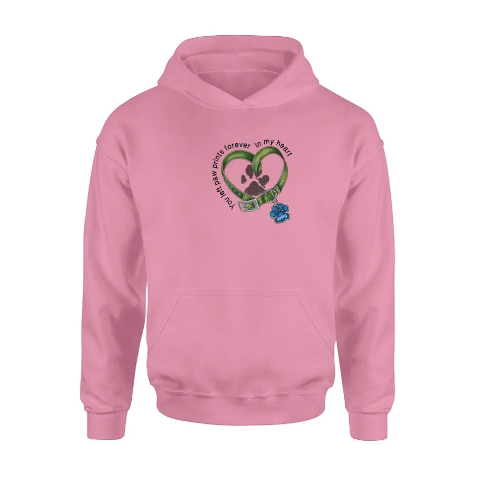 Personalized Dog Shirt/Hoodie - Gift Idea For Dog Lover/Mother's Day/Father's Day - You Left Paw Prints Forever In My Heart
