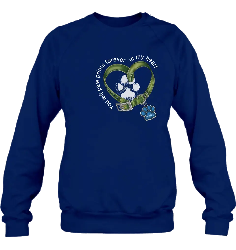 Personalized Dog T-shirt/Hoodie - Memorial Gift Idea For Dog Lover/Father's Day/Mother's Day - You Left Paw Prints Forever In My Heart