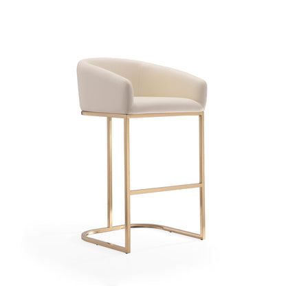 Mid-Century Modern Stool With Steel Base