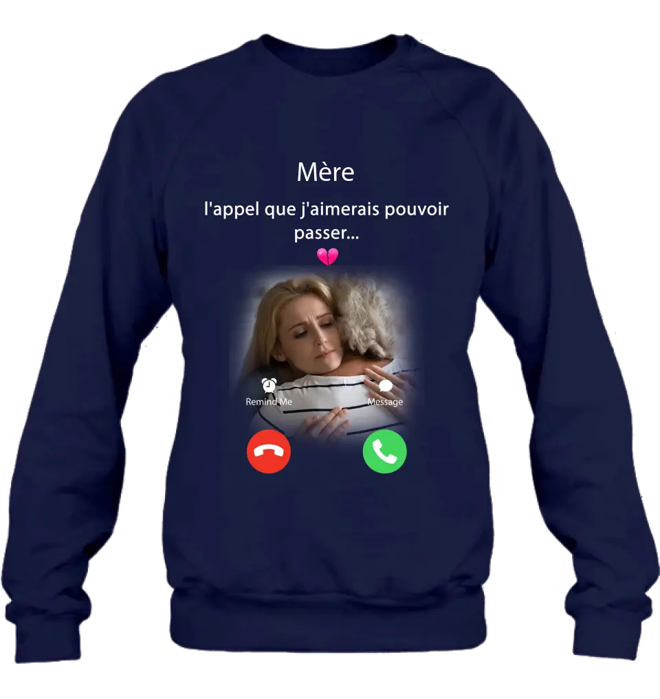 Sweat à capuche papa personnalisé - Télécharger une photo - Idée de cadeau commémoratif pour maman/papa - L'appel que j'aimerais pouvoir faire