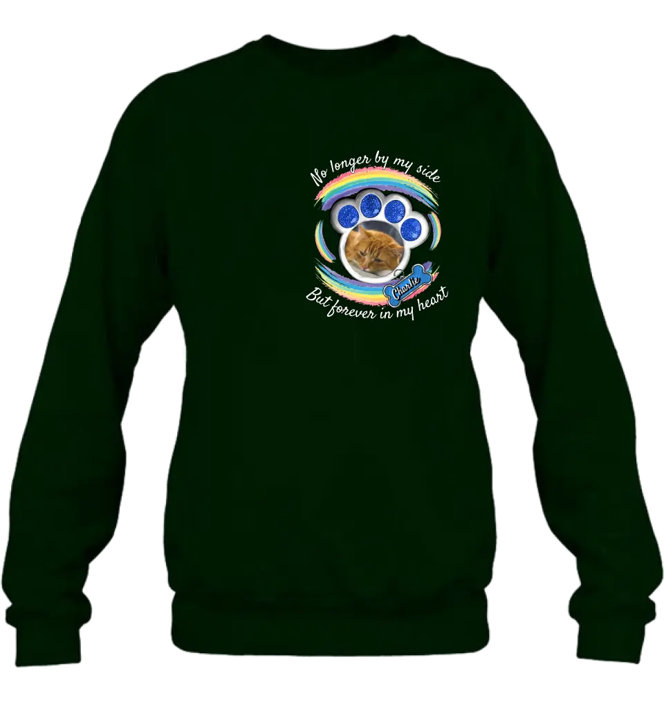 Personalized Memorial Pet Photo Shirt/Hoodie - Upload Photo - Gift Idea For Cat/Dog Lover/Mother's Day/Father's Day - No Longer By My Side But Forever In My Heart