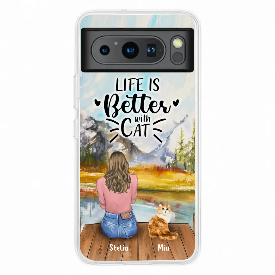 Personalized Cat Mom Phone Case - Gifts For Cat Lovers With Up to 4 Cats - Home Is Where The Paws Are - Case For Oppo, Huawei, Xiaomi, Google Pixel