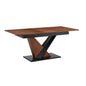 Dining Table, Scratch Resistant, Cross Geometric Legs For Kitchen & Dining Room - Dark Walnut