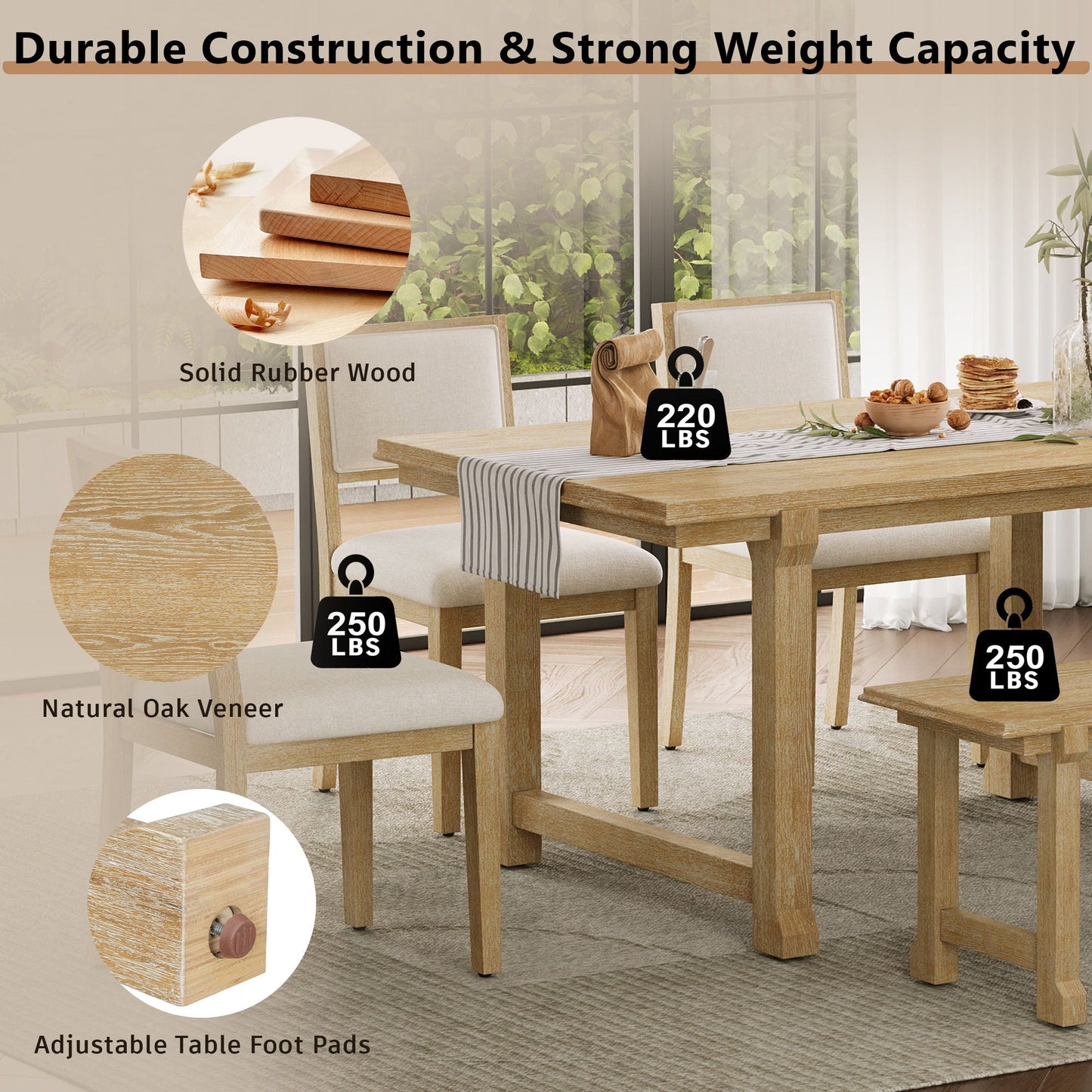 6 Piece Kitchen & Dining Room Furniture
