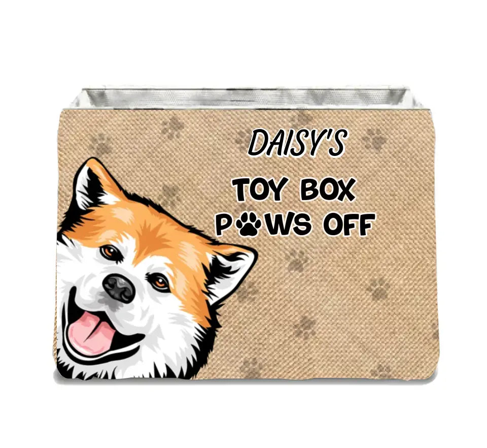 Personalized Pet Storage Box - Up to 5 Dogs/Cats - Gift Idea for Dog/Cat Lovers - Toy Box Paws Off