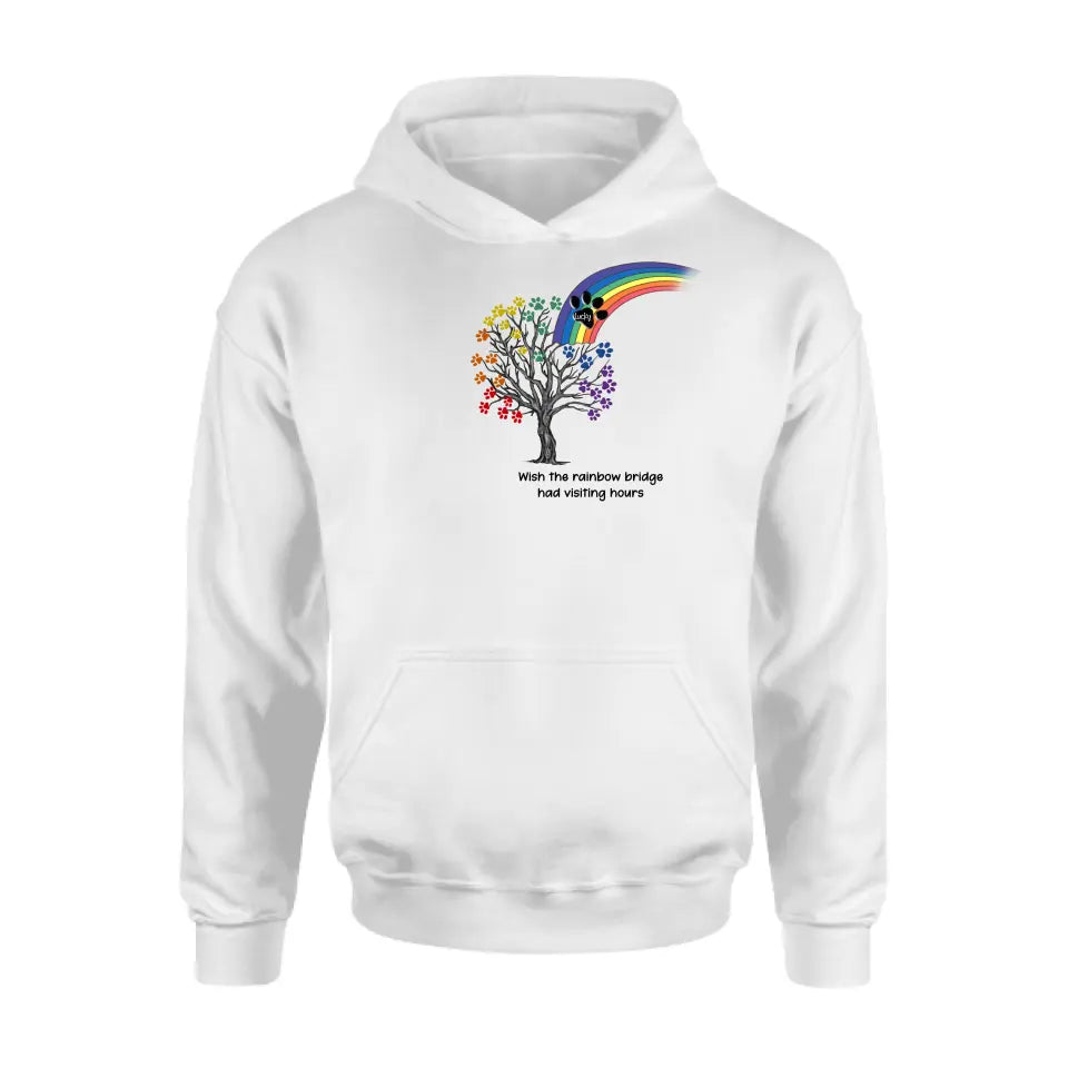 Personalized Memorial Dog Shirt/Hoodie - Memorial Gift Idea For Dog Lover - Wish The Rainbow Bridge Had Visiting Hours