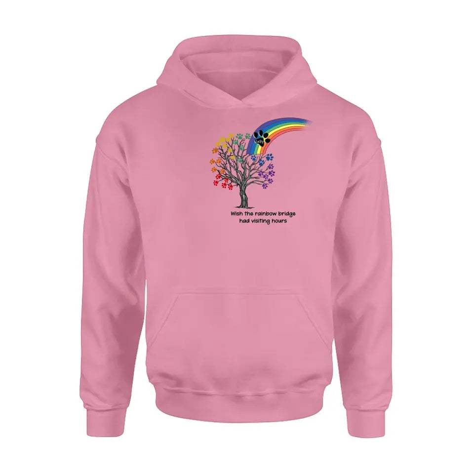 Personalized Memorial Dog Shirt/Hoodie - Memorial Gift Idea For Dog Lover - Wish The Rainbow Bridge Had Visiting Hours