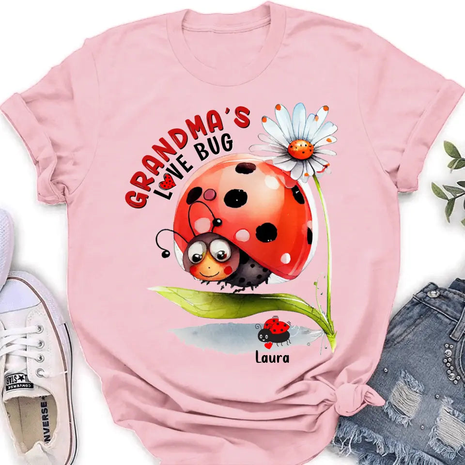 Personalized Grandma Shirt/Hoodie - Up to 6 Kids - Mother's Day Gift Idea For Grandma - Grandma's Love Bug