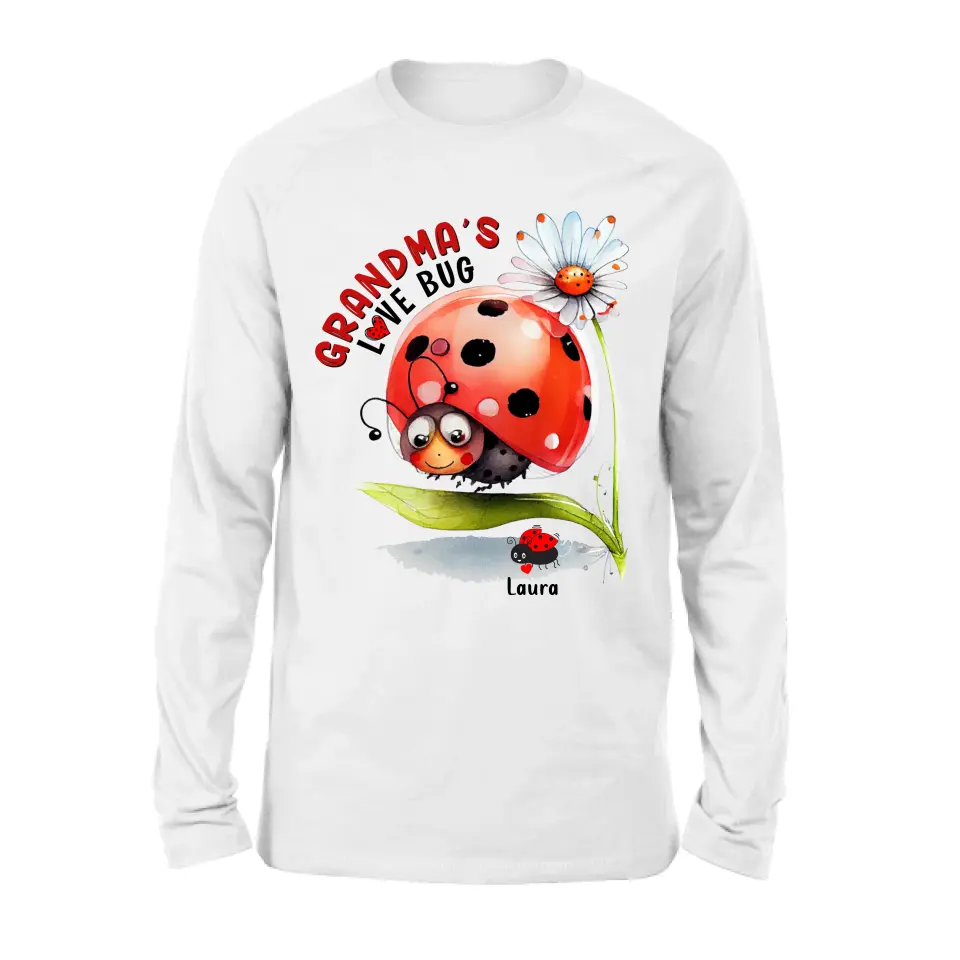 Personalized Grandma Shirt/Hoodie - Up to 6 Kids - Mother's Day Gift Idea For Grandma - Grandma's Love Bug