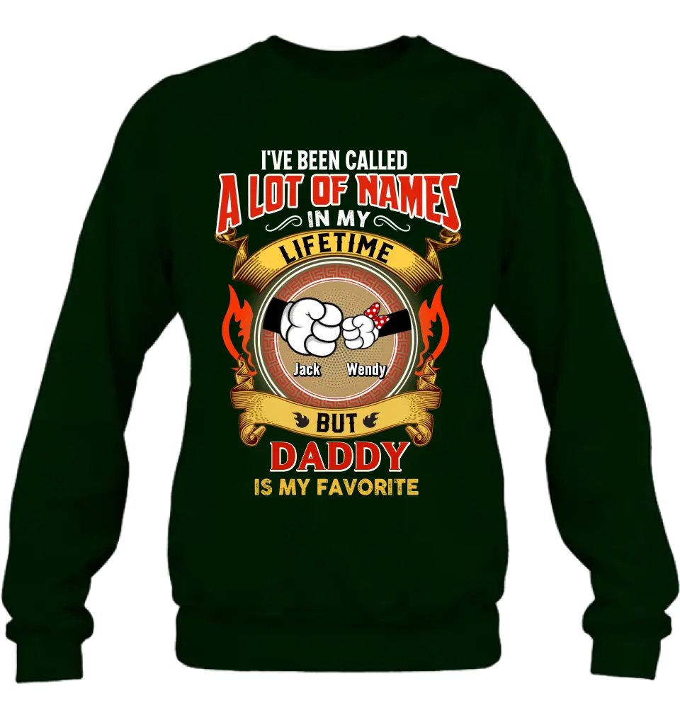 Personalized Dad T-shirt/Hoodie - Dad with up to 4 Kids - Father's Day Gift Idea - I've Been Called A Lot Of Names In My Lifetime