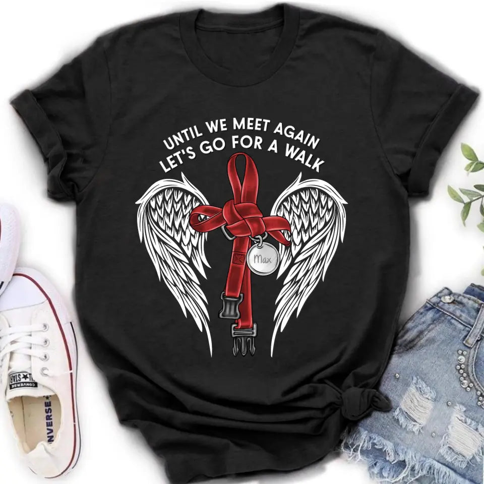 Personalized Memorial Dog Leash Shirt/Hoodie - Until We Meet Again Let's Go For A Walk - Memorial Gift Idea For Dog Owner