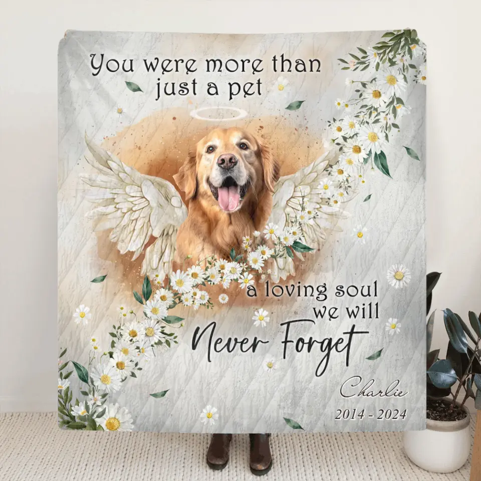 Personalized Memorial Pet Photo Fleece Throw Blanket/Quilt - Memorial Gift Idea for Dog/Cat Owners - You Were More Than Just A Pet A Loving Soul We Will Never Forget