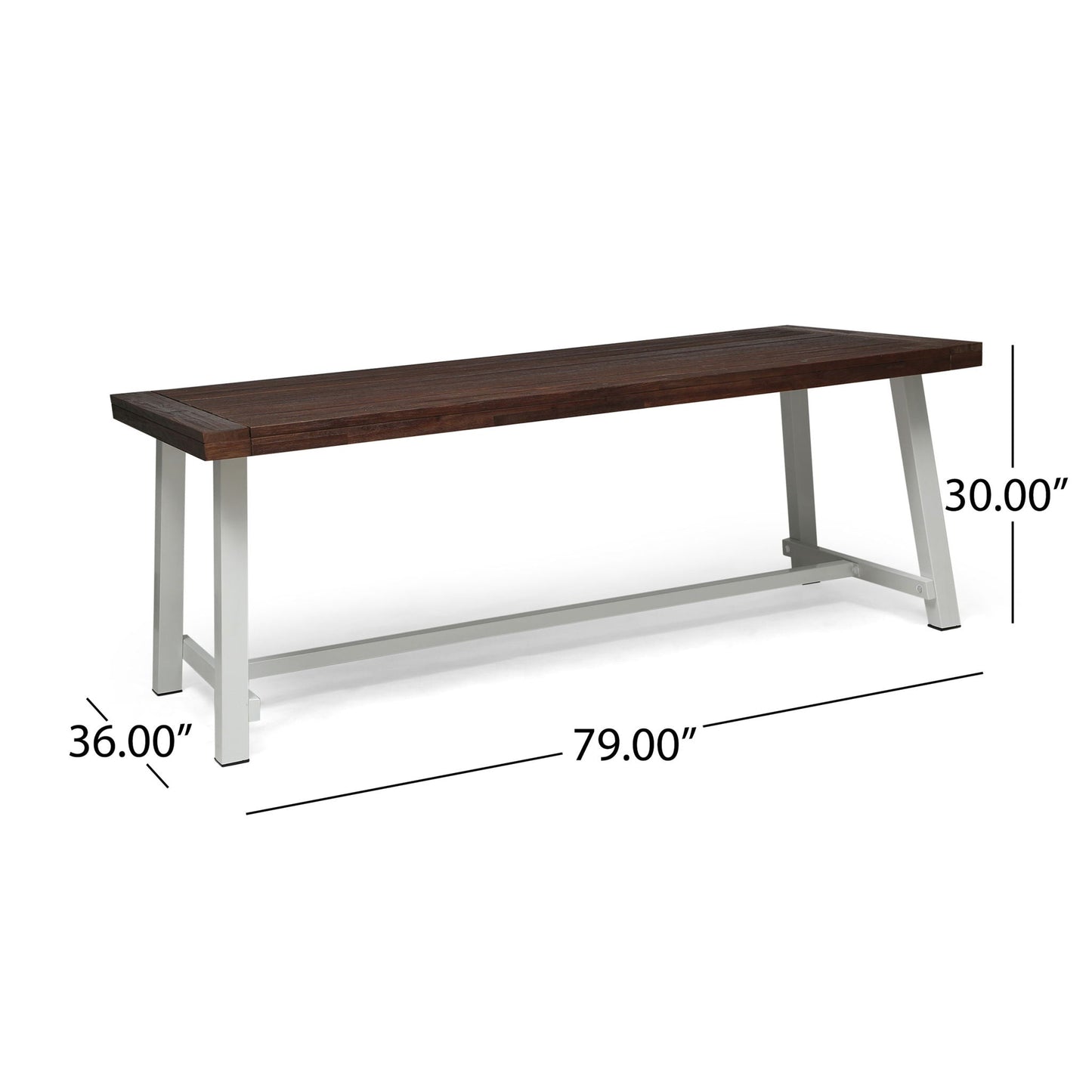 Equilibrium Outdoor Dining Table with Wooden Frame and Slat Top