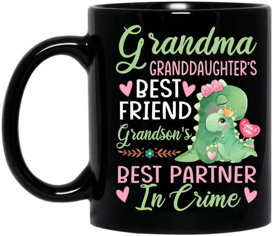 Personalized Grandma Mug - Best Gift Idea For Mother's Day/Grandma - Best Partner In Crime