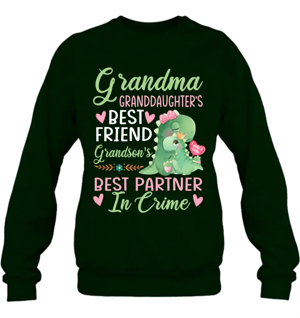 Personalized Grandma Shirt/ Hoodie - Best Gift Idea For Mother's Day/Grandma - Best Partner In Crime