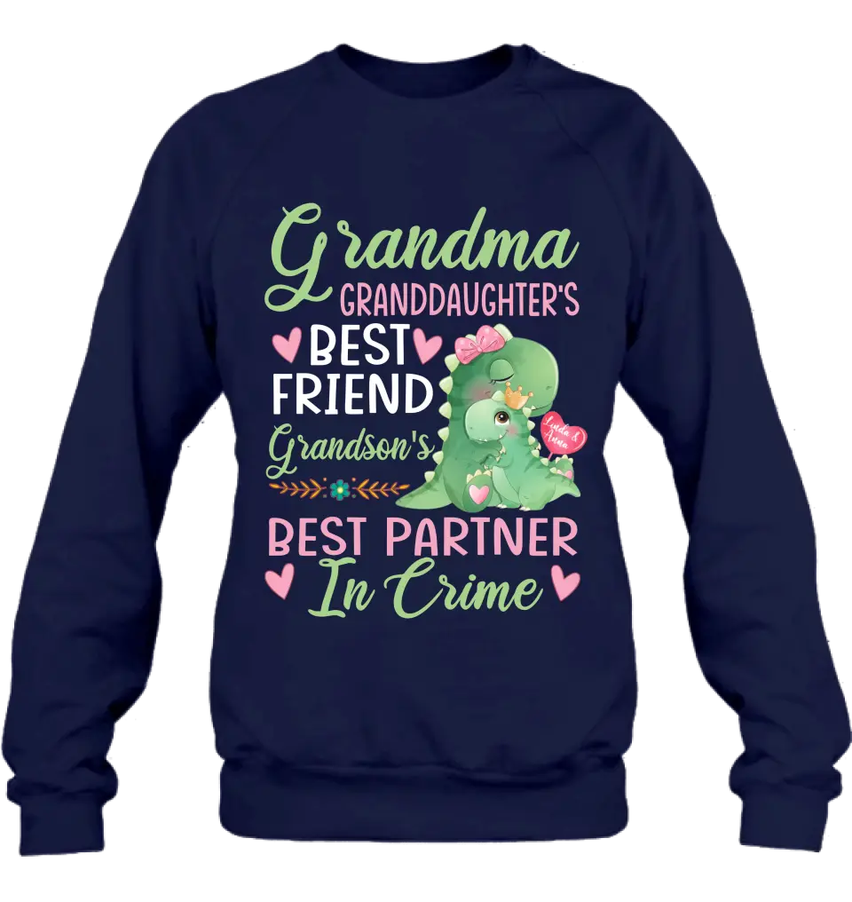Personalized Grandma Shirt/ Hoodie - Best Gift Idea For Mother's Day/Grandma - Best Partner In Crime