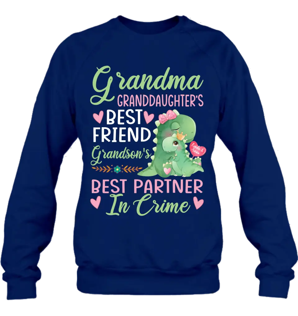 Personalized Grandma Shirt/ Hoodie - Best Gift Idea For Mother's Day/Grandma - Best Partner In Crime