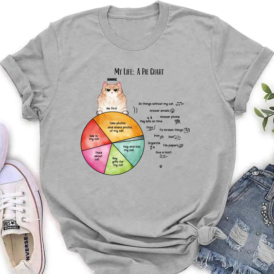 Personalized Cat T-shirt/Hoodie - Up to 5 Cats - Gift Idea For Cat Lover/Mother's Day/Father's Day - My Life A Pie Chart
