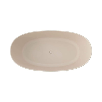 [65X33.5-Inch] Nuvia Freestanding Modern Oval Stone Resin Soaking Tub With Overflow Drain (SAK39231)