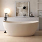 [65X33.5-Inch] Nuvia Freestanding Modern Oval Stone Resin Soaking Tub With Overflow Drain (SAK39231)