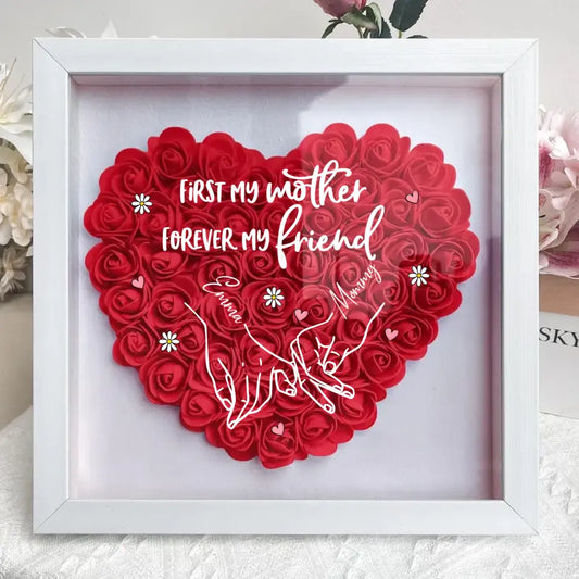 Personalized Mother & Daughter Flower Shadow Box - Mother's Day Gift Idea - First My Mother Forever My Friend