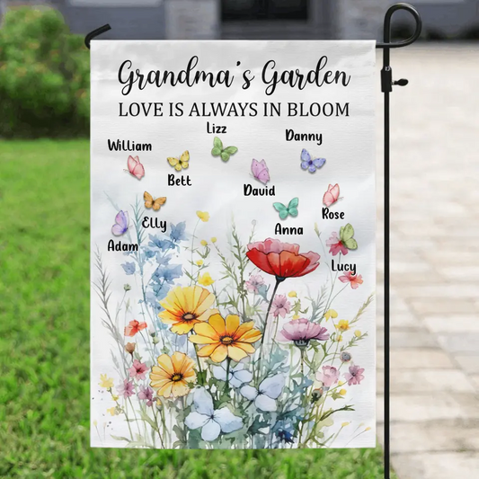 Personalized Grandma Flag Sign - Gift Idea For Grandma/Mother's Day with up to 10 Kids
