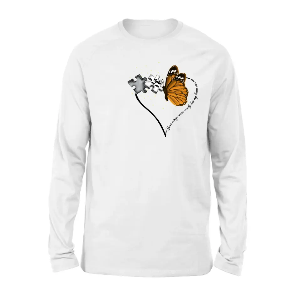 Personalized Memorial Butterfly Shirt/Hoodie - Memorial Gift Idea For Family Member - A Piece Of My Heart Lives In Heaven