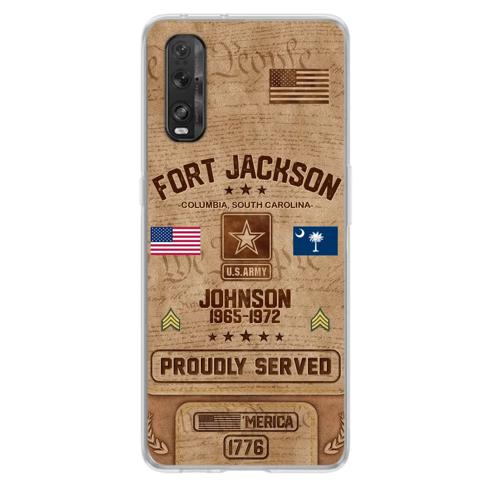 Custom Personalized Veteran Phone Case - Gift For Veteran - Birthday/ Father's Day Gift - Proudly Served - Case For Xiaomi/ Oppo/ Huawei