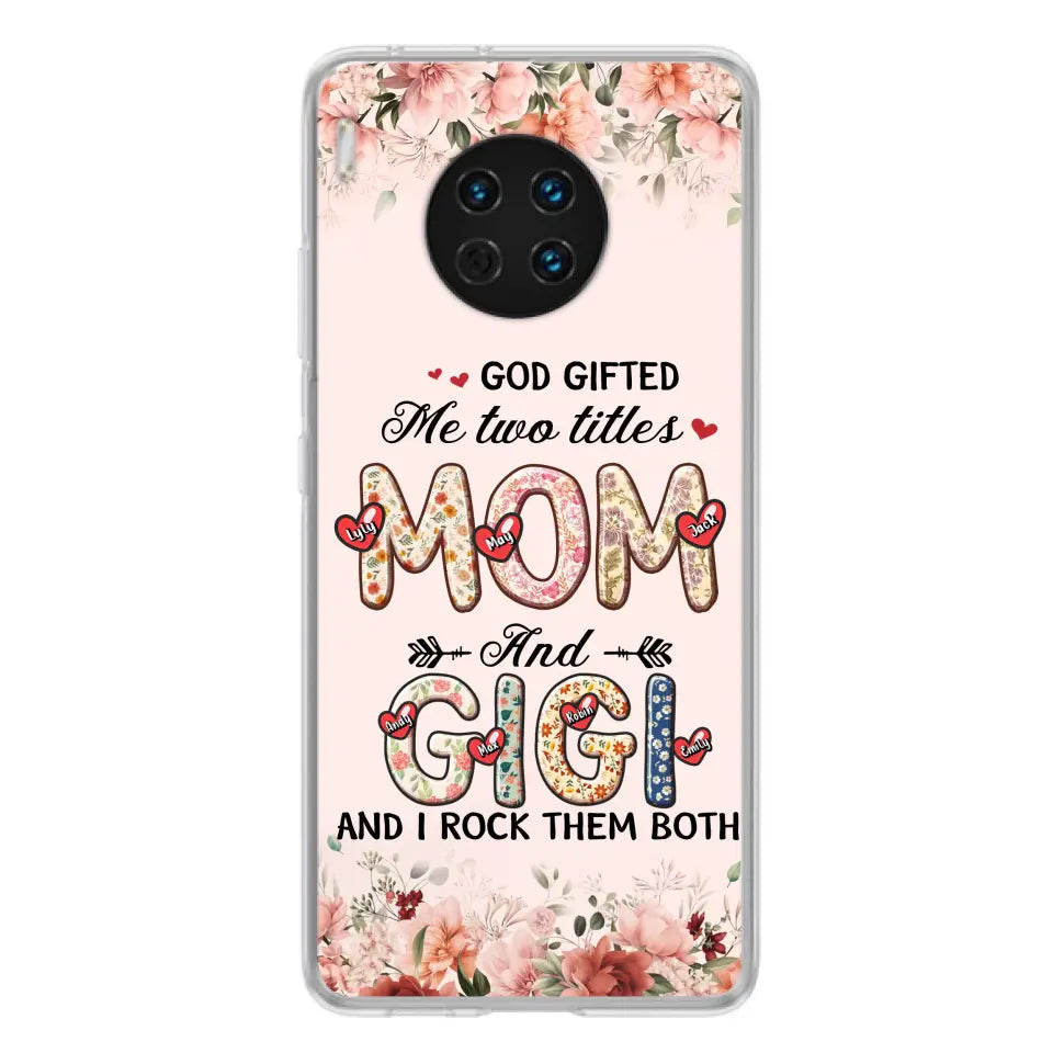 Personalized Grandma Phone Case - Up to 7 Kids & 7 Grandkids - Mother's Day Gift Idea for Grandma/Mom - God Gifted Me Two Titles - Xiaomi/Oppo/Huawei
