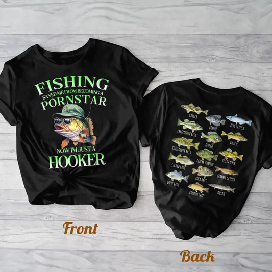 Personalized Fishing AOP T-shirt - Father's Day Gift Idea for Fishing - Fishing Saved Me