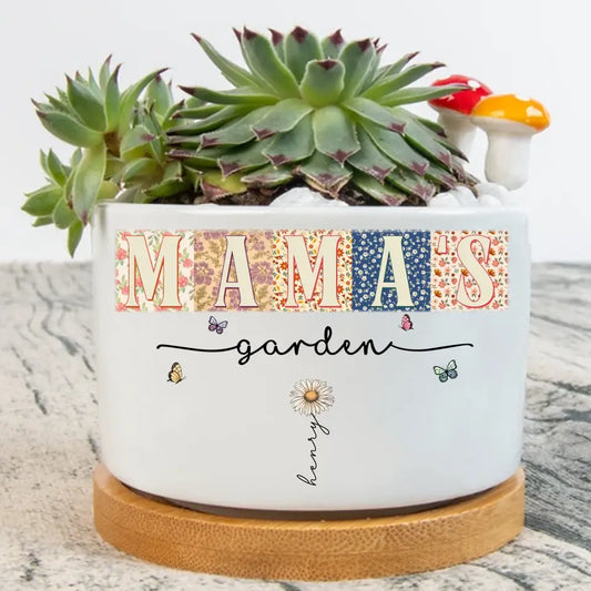 Personalized Flower Plant Pot - Up to 12 Kids - Mother's Day Gift Idea for Mom/Grandma