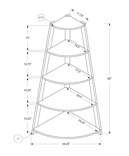 4-Tier Corner Bookshelf, Modern & Contemporary Style