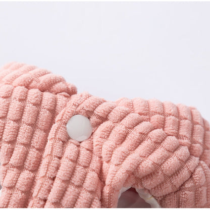 Thick And Warm Dog Clothes For Autumn And Winter, Small And Medium-sized Dog Teddy Bichon, Checked Corduroy Vest, Pet Cotton Coat