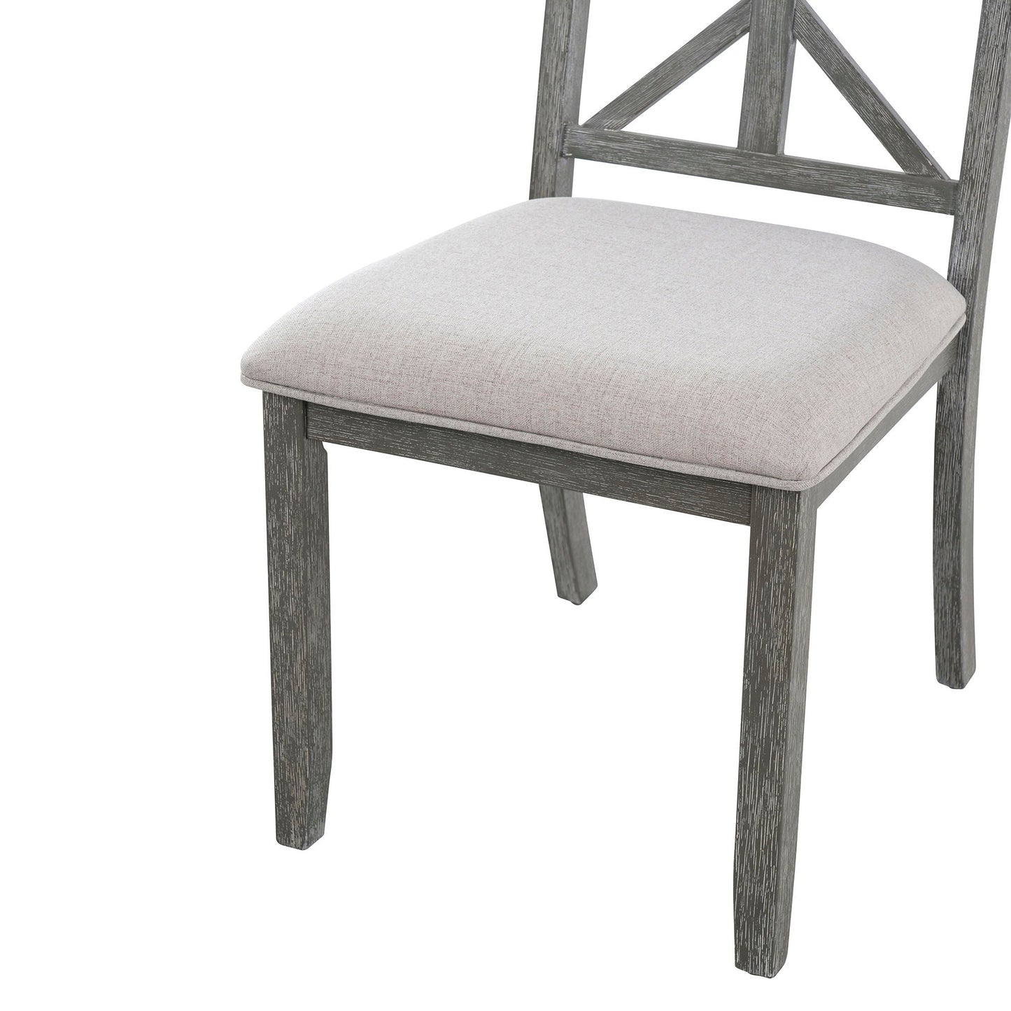 Dining Set With Extendable Round Table And 4 Upholstered Chairs