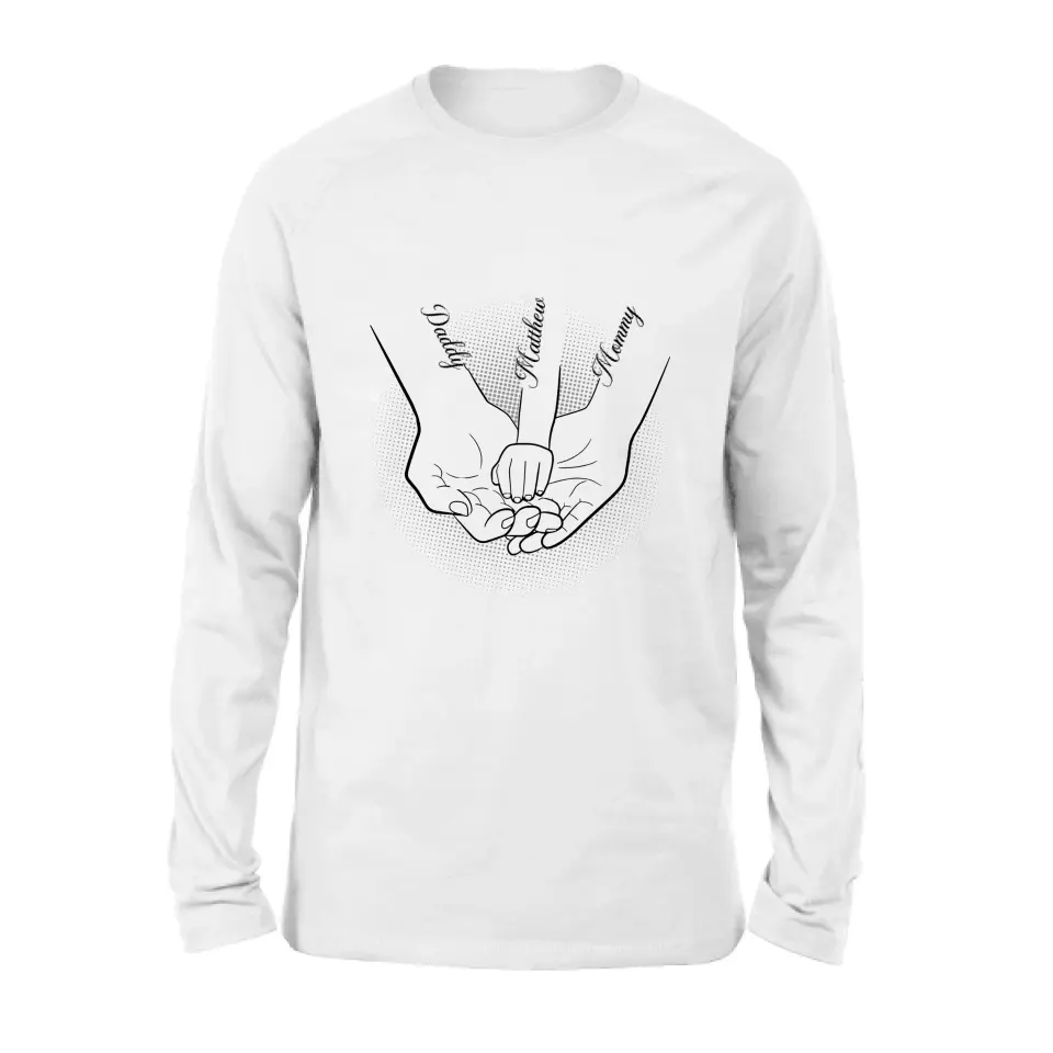 Personalized Family Hand In Hand Shirt/Hoodie - Mother's Day/Father's Day Gift Idea - Up to 3 Kids
