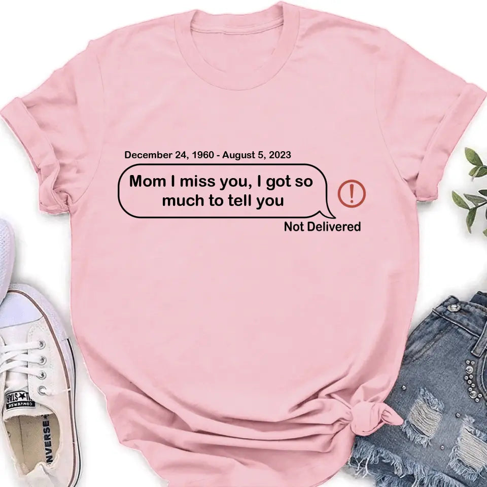 Personalized Memorial Dad Mom Shirt/Hoodie - Memorial Gift For Family Member - Custom Your Message - I Miss You