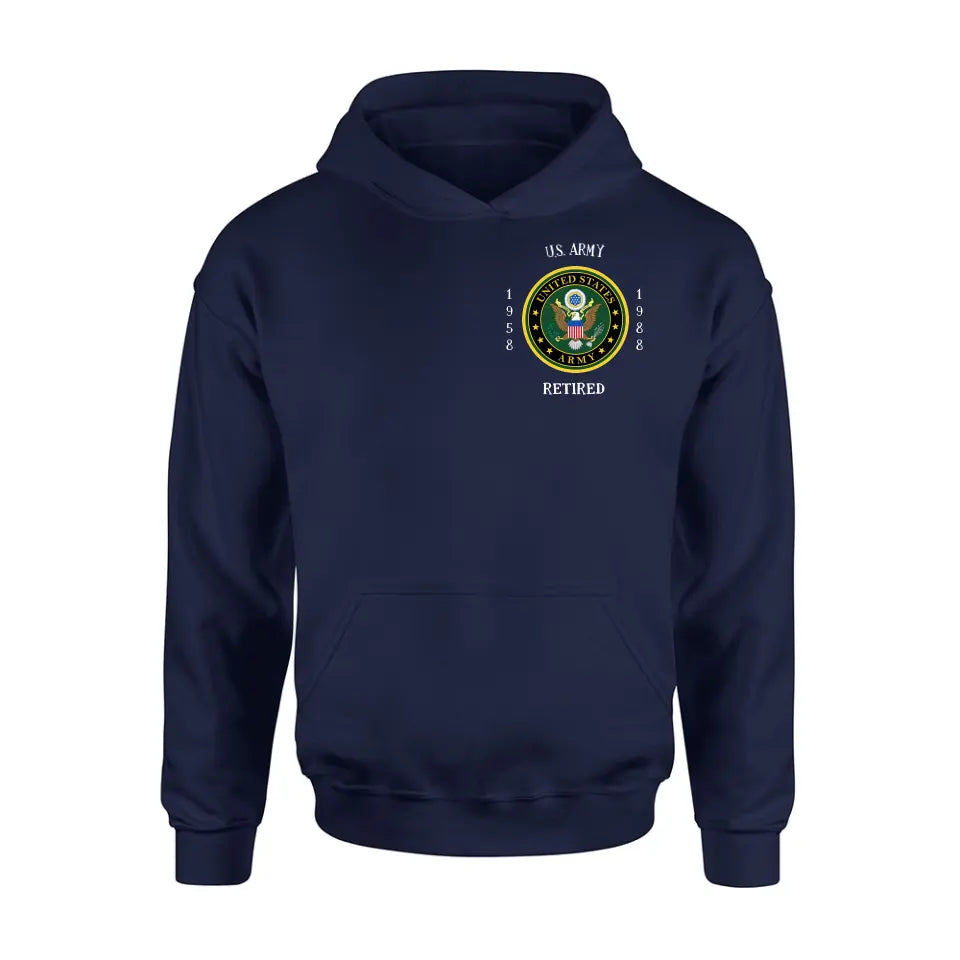Personalized Retired Veteran Shirt/Hoodie - Father's Day Gift Idea for Veteran