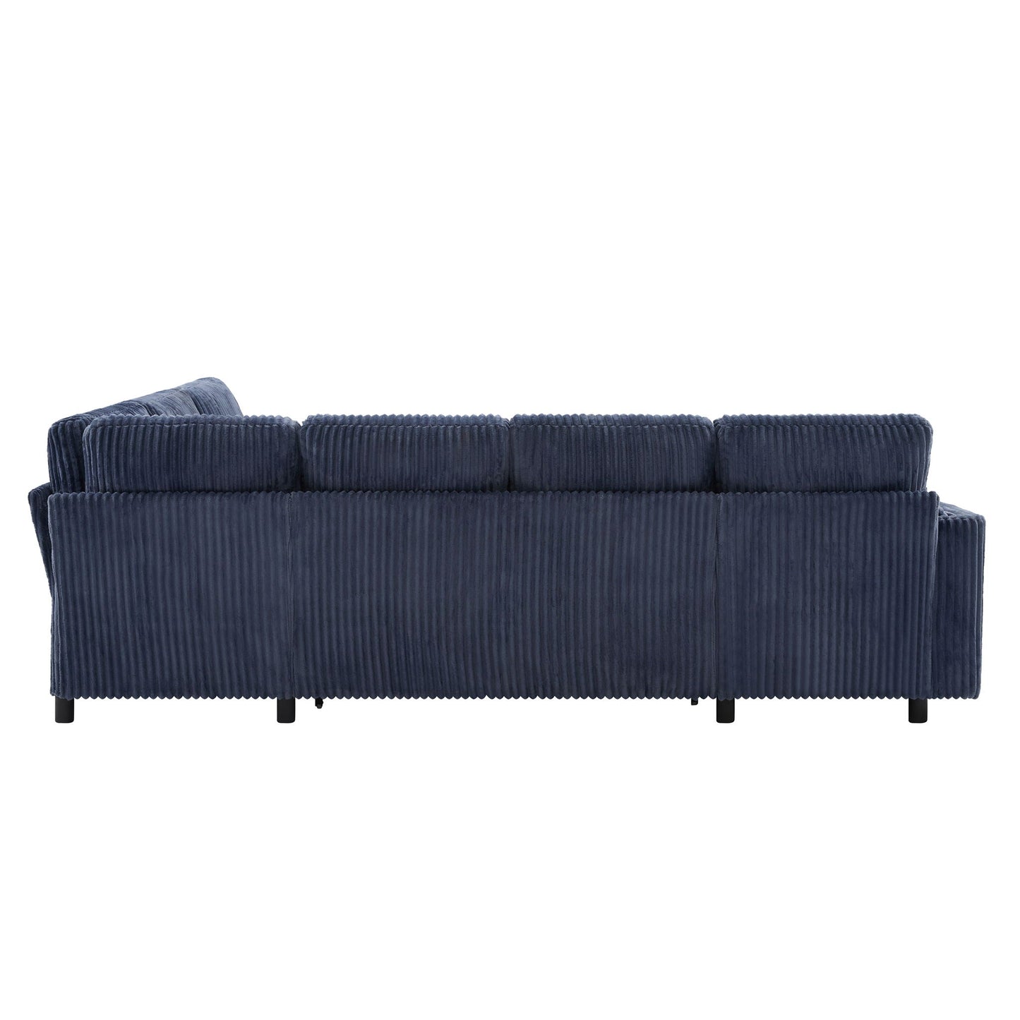 Convertible U-Shaped Sectional Sofa Bed With USB Ports And Storage