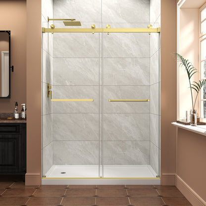 55"-60" W x 76" H Brushed Frameless Shower Door
