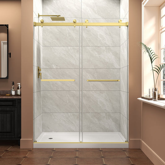 55"-60" W x 76" H Brushed Frameless Shower Door