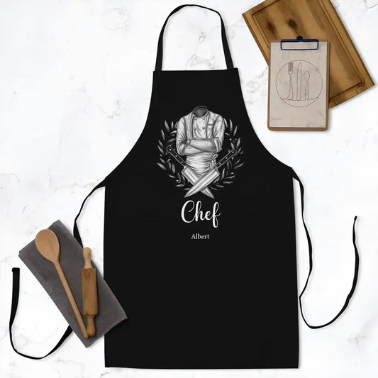 Personalized Chef Pocketless Apron - Father's Day Gift Idea for Chef