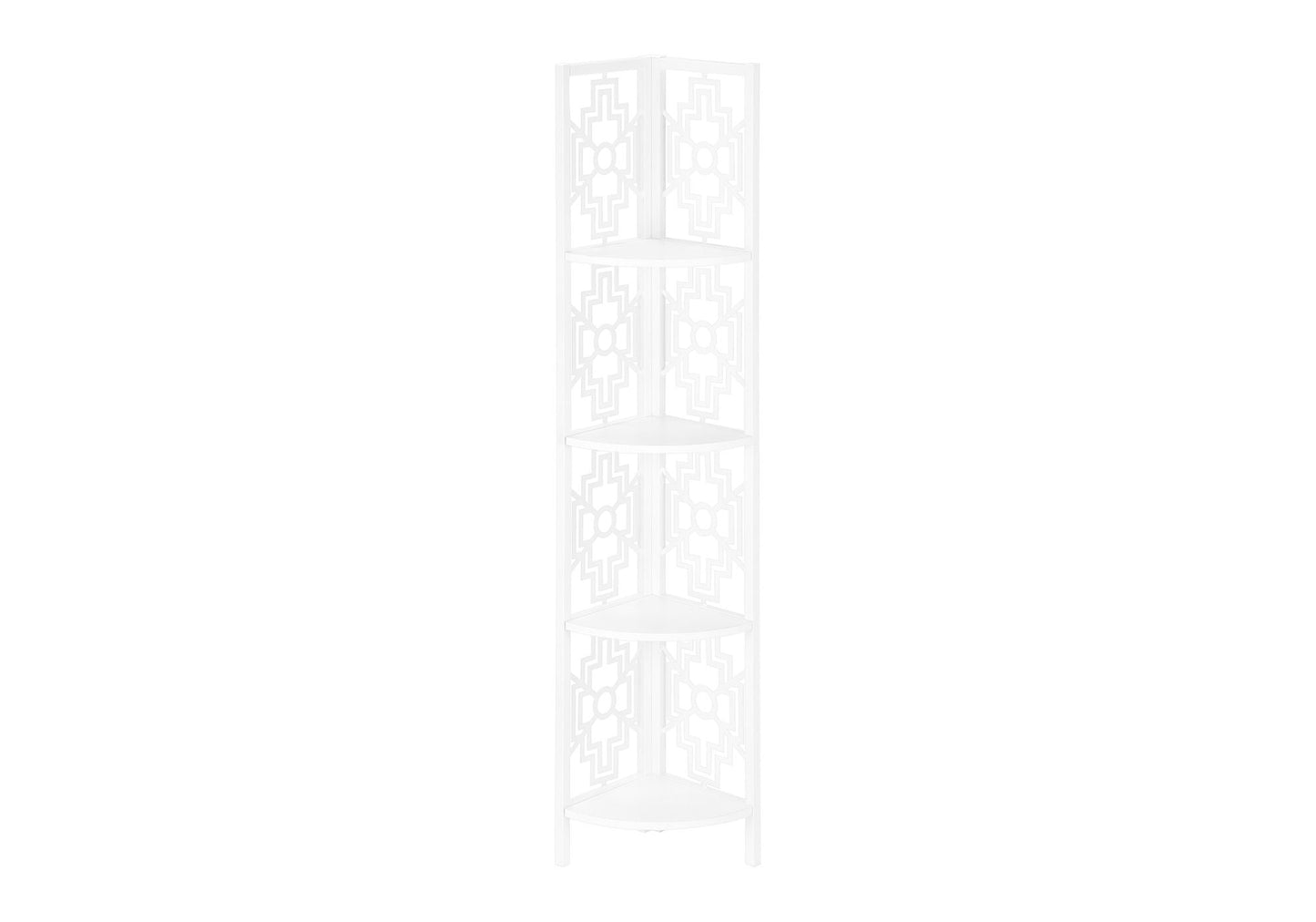 4 Tier Corner Bookshelf Bookcase for Office, Transitional Style