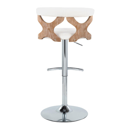 Gardenia - Contemporary Adjustable Barstool With Swivel / Rounded T Footrest (Set of 2)