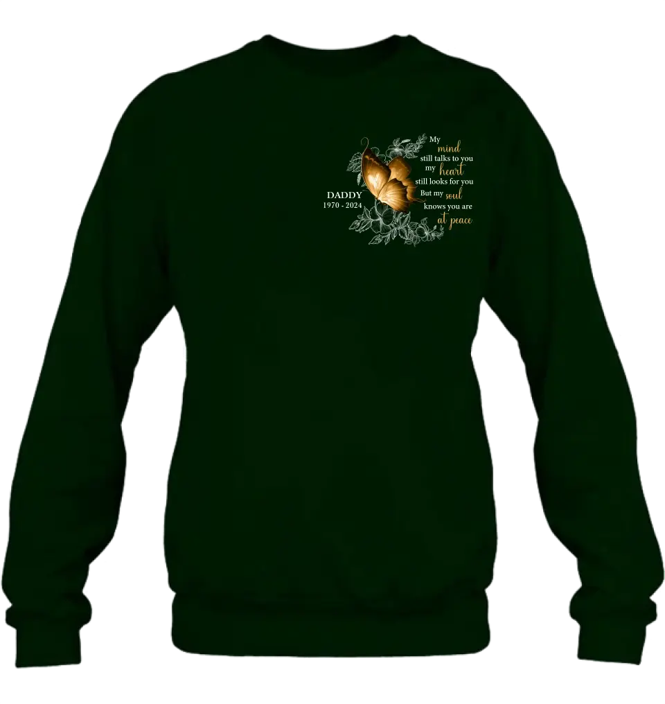 Personalized Memorial Shirt/Hoodie - Memorial Gift Idea for Mother's Day/Father's Day - My Mind Still Talks To You