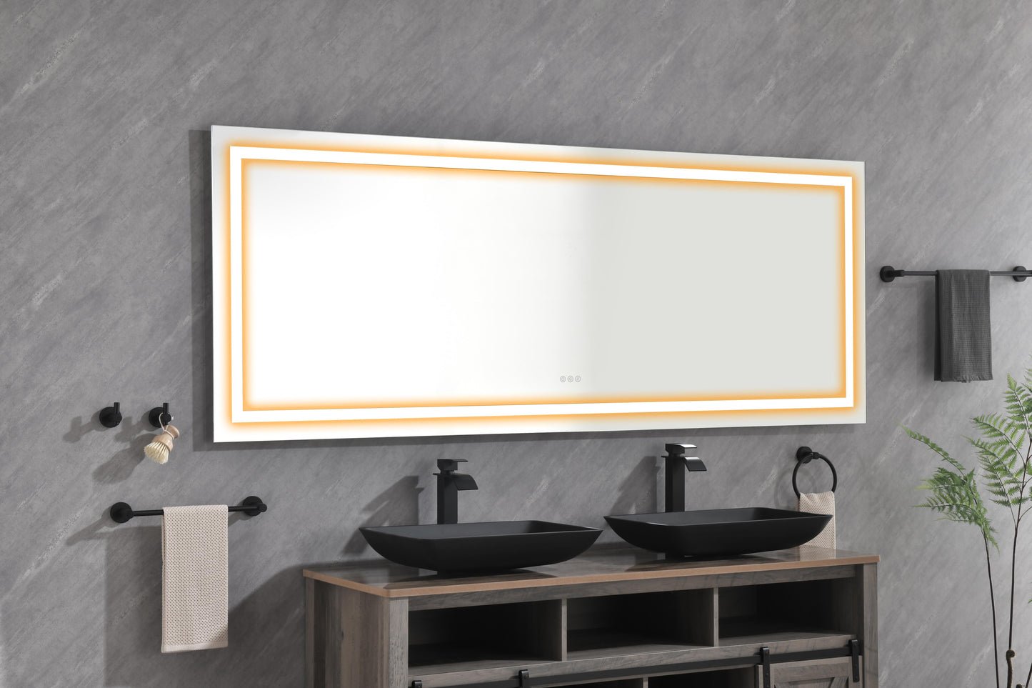 72" x 32" LED Bathroom Mirror with Front and Backlight