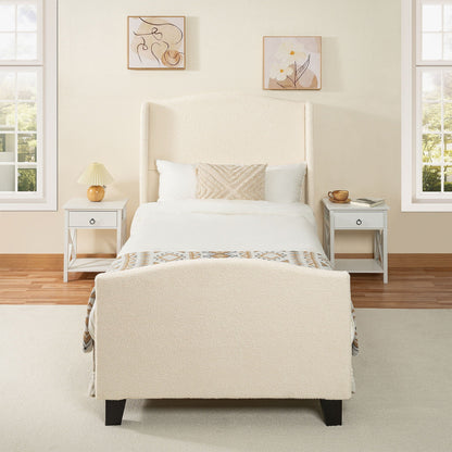 Platform Bed Frame With Tall Headboard And High Footboard