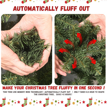 7ft Pre-Lit PVC Christmas Tree with 400 UL Lights