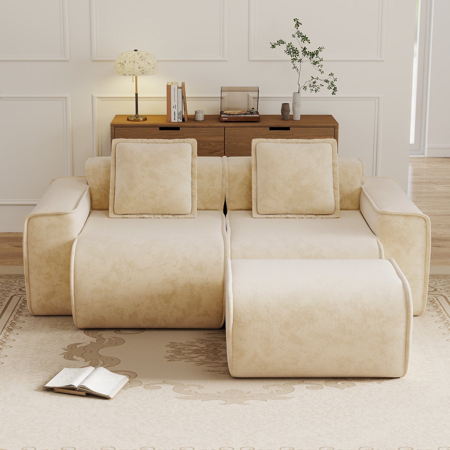Streamlined Design Modular 2 Seat L Shape Sectional Sofa