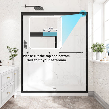 55"-60" W x 72" H Matte Shower Door