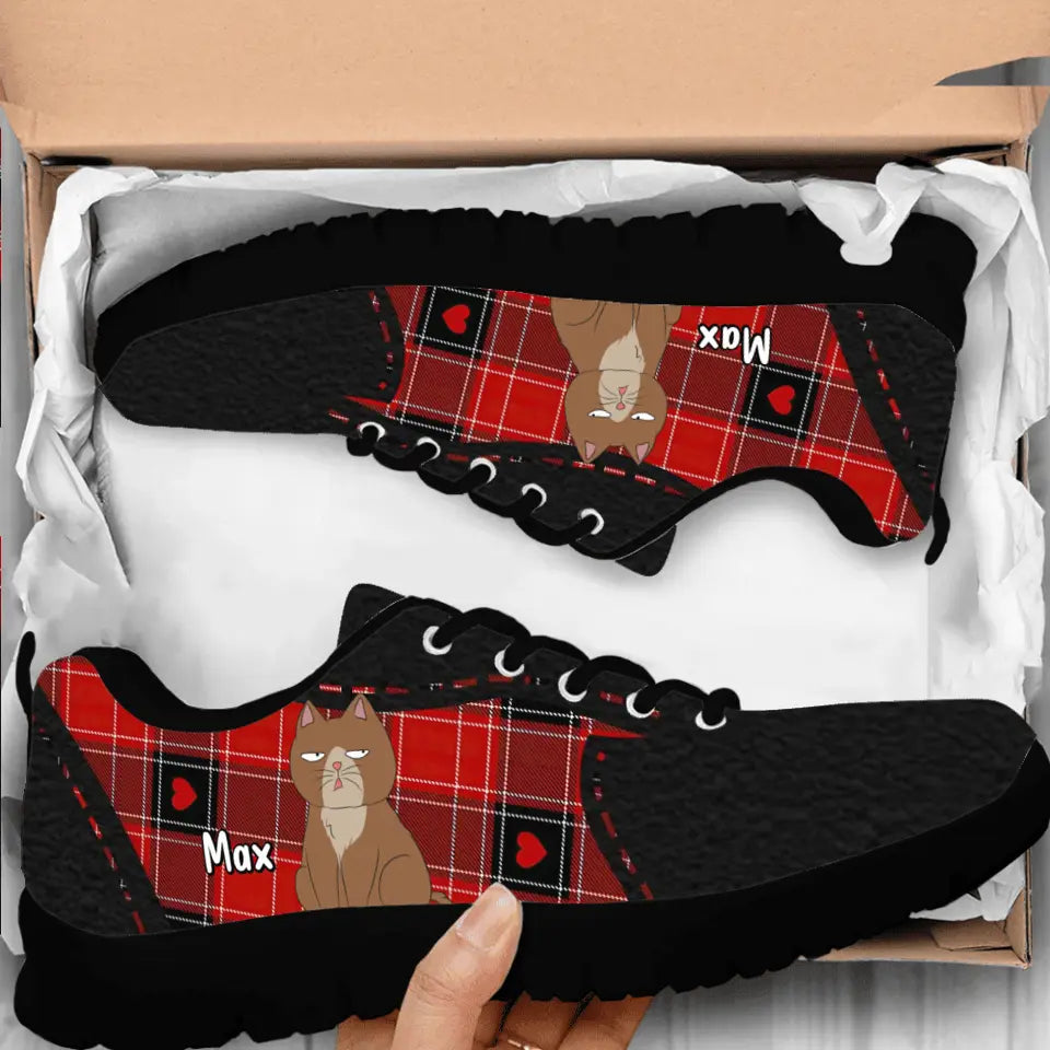 Personalized Cat Sneakers - Up to 4 Cats - Gift Idea for Cat Lovers